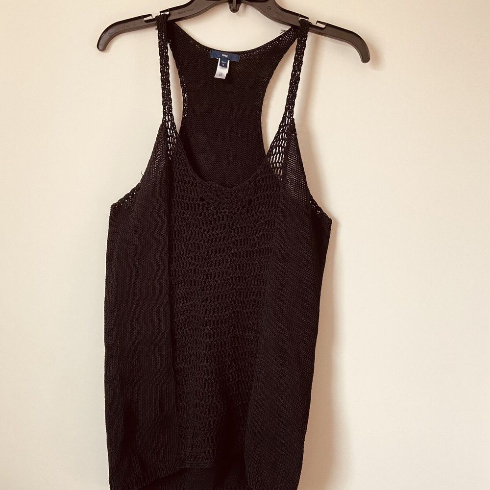 Gap Women’s Black Crochet Cami Tank Sleeveless top size Medium M
